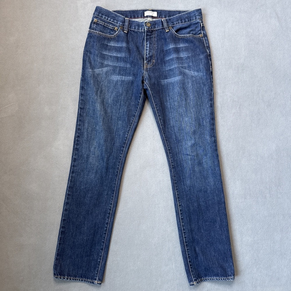 JCrew Jeans Mens 33x32 Blue Straight Leg‎ Mid Rise 100% Cotton Denim 2010